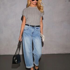 Vici - Kalia Cable Knit Sweater (M, grey)